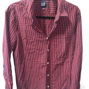 GAP Men’s Red & Blue Button-Up Shirt